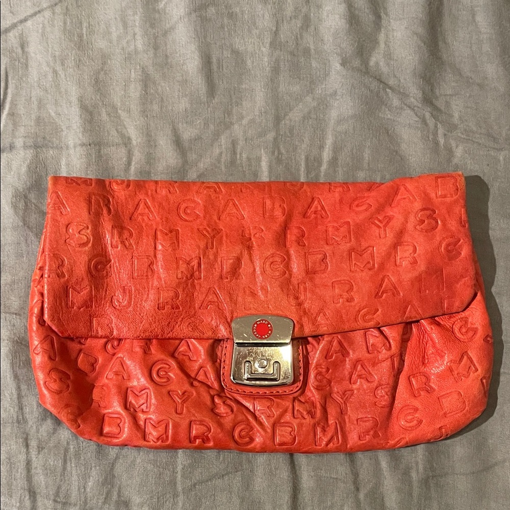 Marc by Marc Jacobs orange embossed clutch